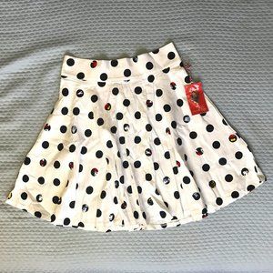 Loungefly Stitch Shoppe x Disney Skirt Polka Dot White Size M Skater w/ Pockets!